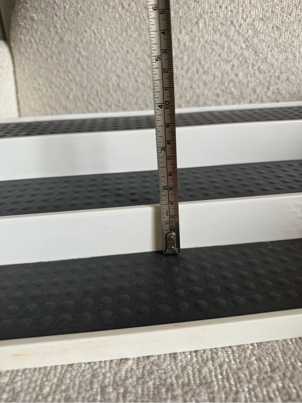 White 3-Tier Display Stand with Black Non-Slip Pads